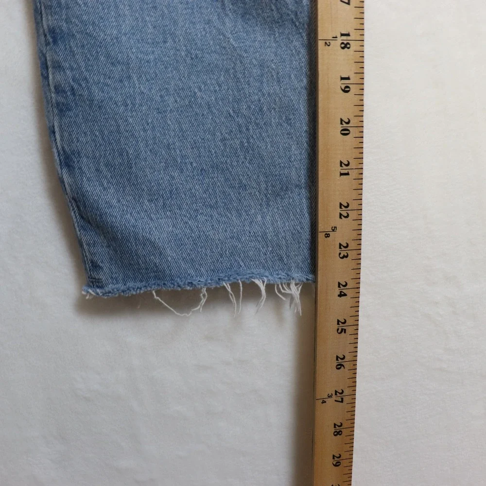 ABERCROMBIE & FITCH‎ Blue Curve Love High Rise Mom Distressed Jeans 29/8S